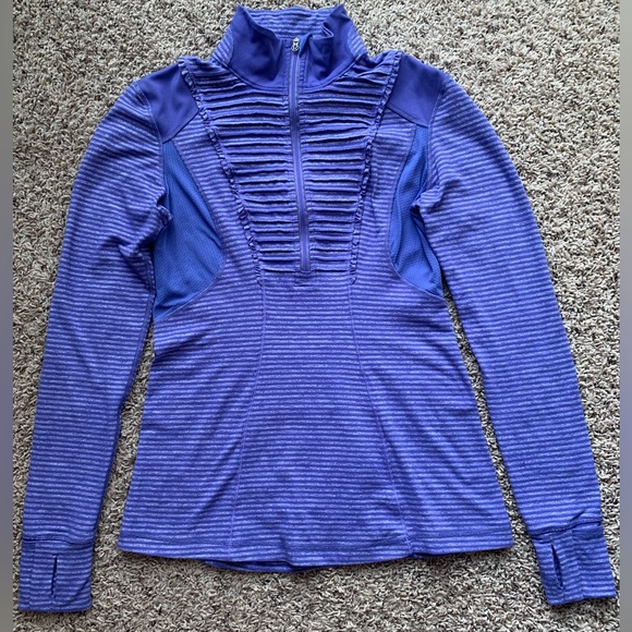 lululemon athletica Tops - LULULEMON Run Your Heart Out Pullover Top 4 Heathered Persian Purple Stripe 8
